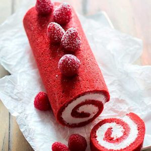 red velvet roll cake